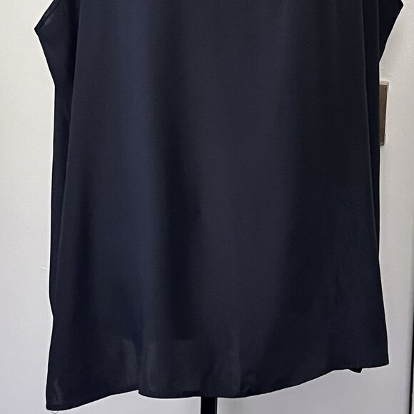 LIZ BAKER Tank‎ Top 22W Plus Boxy Scoop Neck Sleeveless Shell Black - Picture 4 of 5
